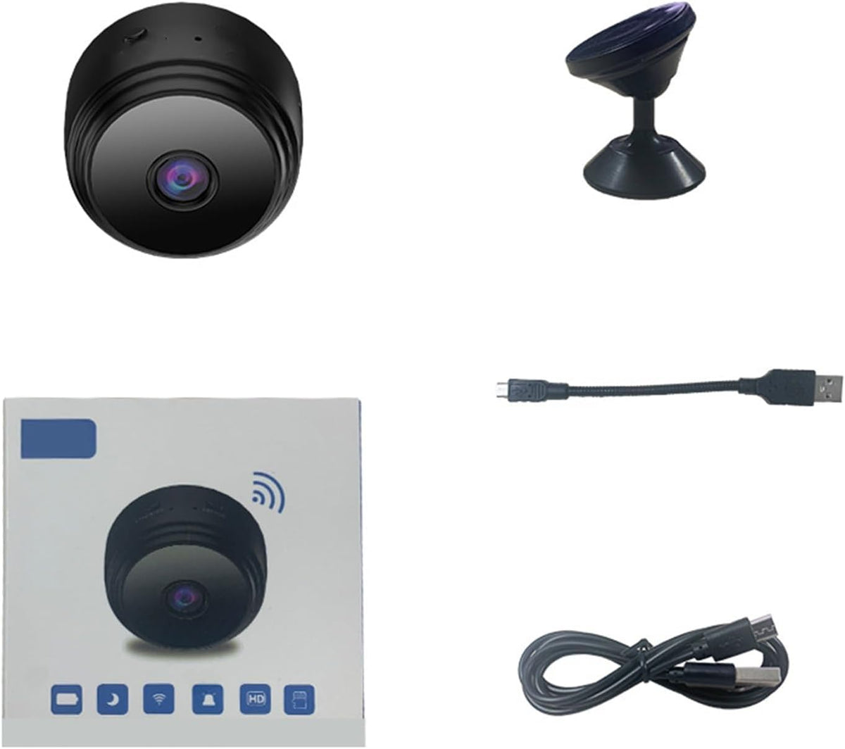 Wireless 1080p Wi-Fi Mini Camera | Motion detection, night mode, built-in battery, magnet