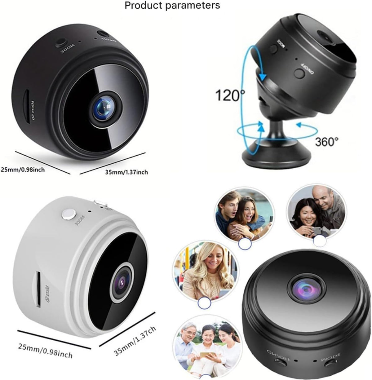 Wireless 1080p Wi-Fi Mini Camera | Motion detection, night mode, built-in battery, magnet