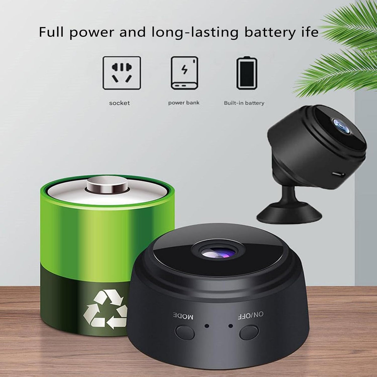 Wireless 1080p Wi-Fi Mini Camera | Motion detection, night mode, built-in battery, magnet