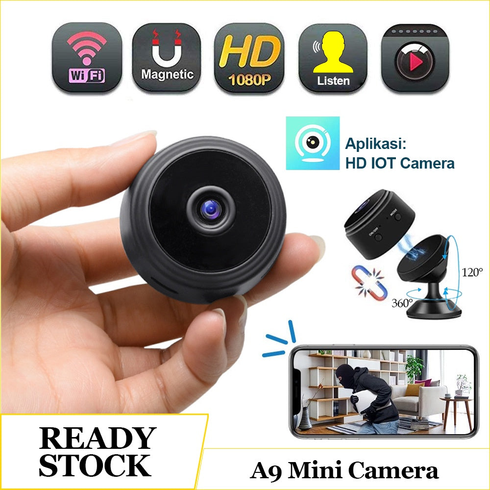 Wireless 1080p Wi-Fi Mini Camera | Motion detection, night mode, built-in battery, magnet