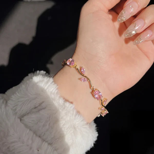 Luminous Gold Plated Crystal Tulip Bracelet