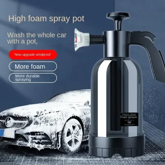 2L Hand Pump Foam Car Wash Sprayer – Air Pressure Cleaning & Gardening Spray Bottle