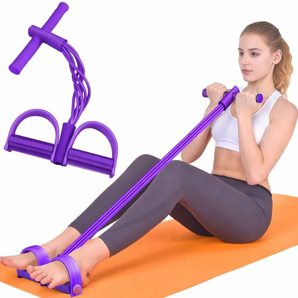 Tummy Trimmer Foot Leg Pedal Resistance Band Body Stretch Pull Puller Rope Home Yoga Exercise