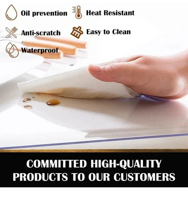 Waterproof Transparent Soft Plastic PVC Sheet 2mm Tablecloth 4.5x5 Feet