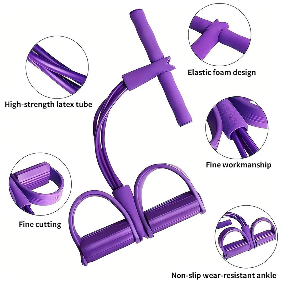 Tummy Trimmer Foot Leg Pedal Resistance Band Body Stretch Pull Puller Rope Home Yoga Exercise